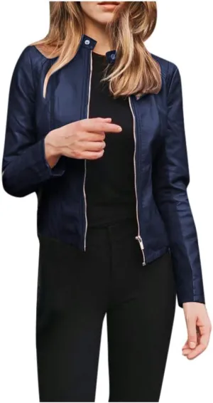 Faux Leather Jacket for Women 2025 Trendy Lightweight Coat Zipper Long Sleeve Outerwear Plus Size Casual Jacket
