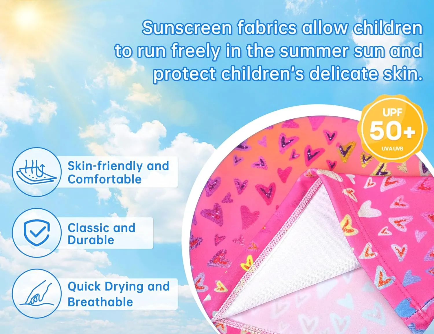 Girls Tankini Swimsuit 2-Piece Ruffle Bathing Suits UPF50  Kids Beach Sport Swimwear Sets