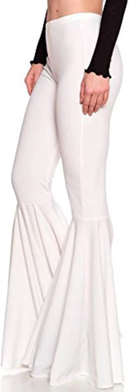 GUOLEZEEV Women High Waisted Flare Pants Solid Color Fashion Pleated Bell Bottoms(7 Colors)