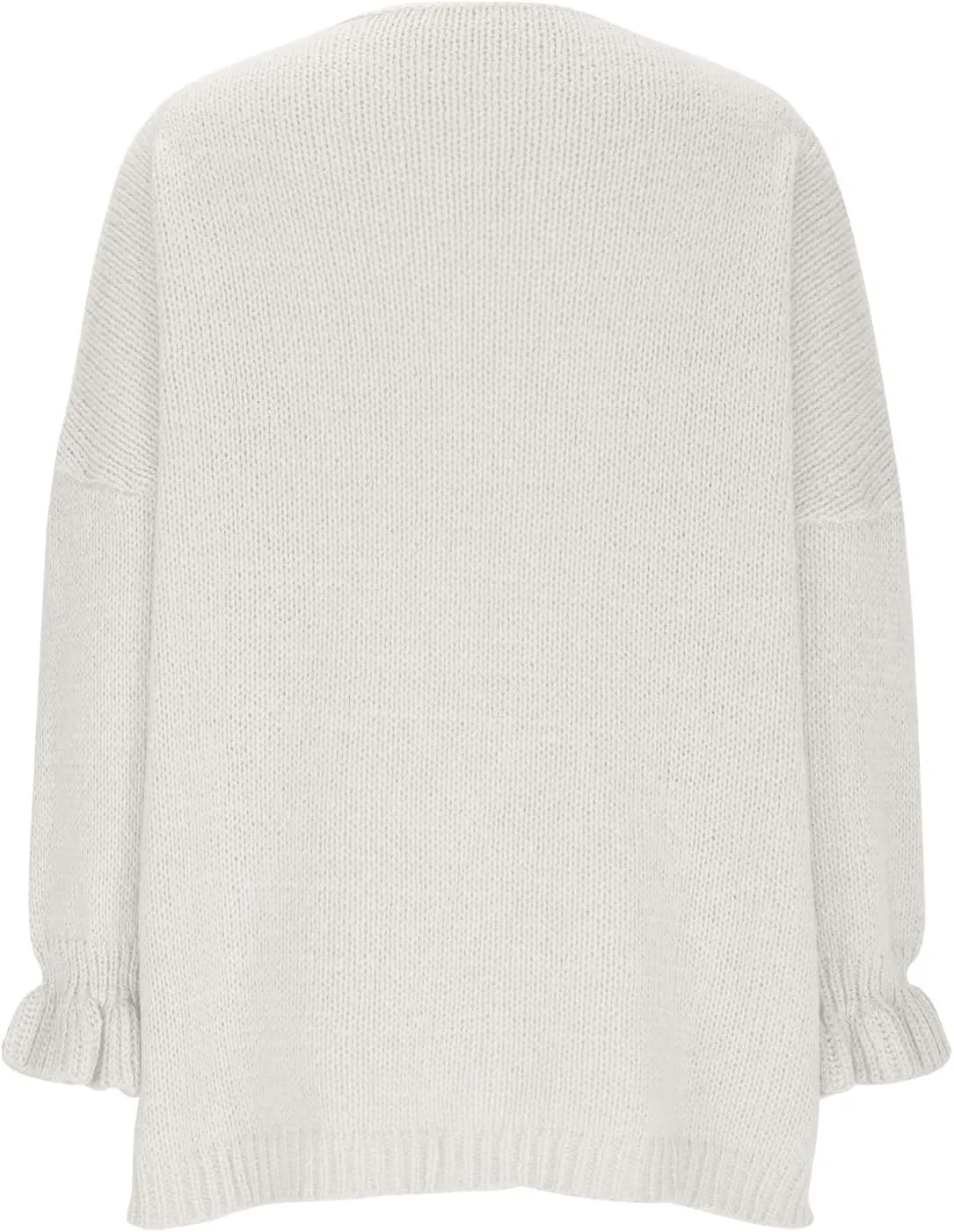 HGps8w Cozy Cardigans for Women Dressy Lace Up Tie Front Sweaters Casual Long Sleeve Solid Chunky Knit Outerwear