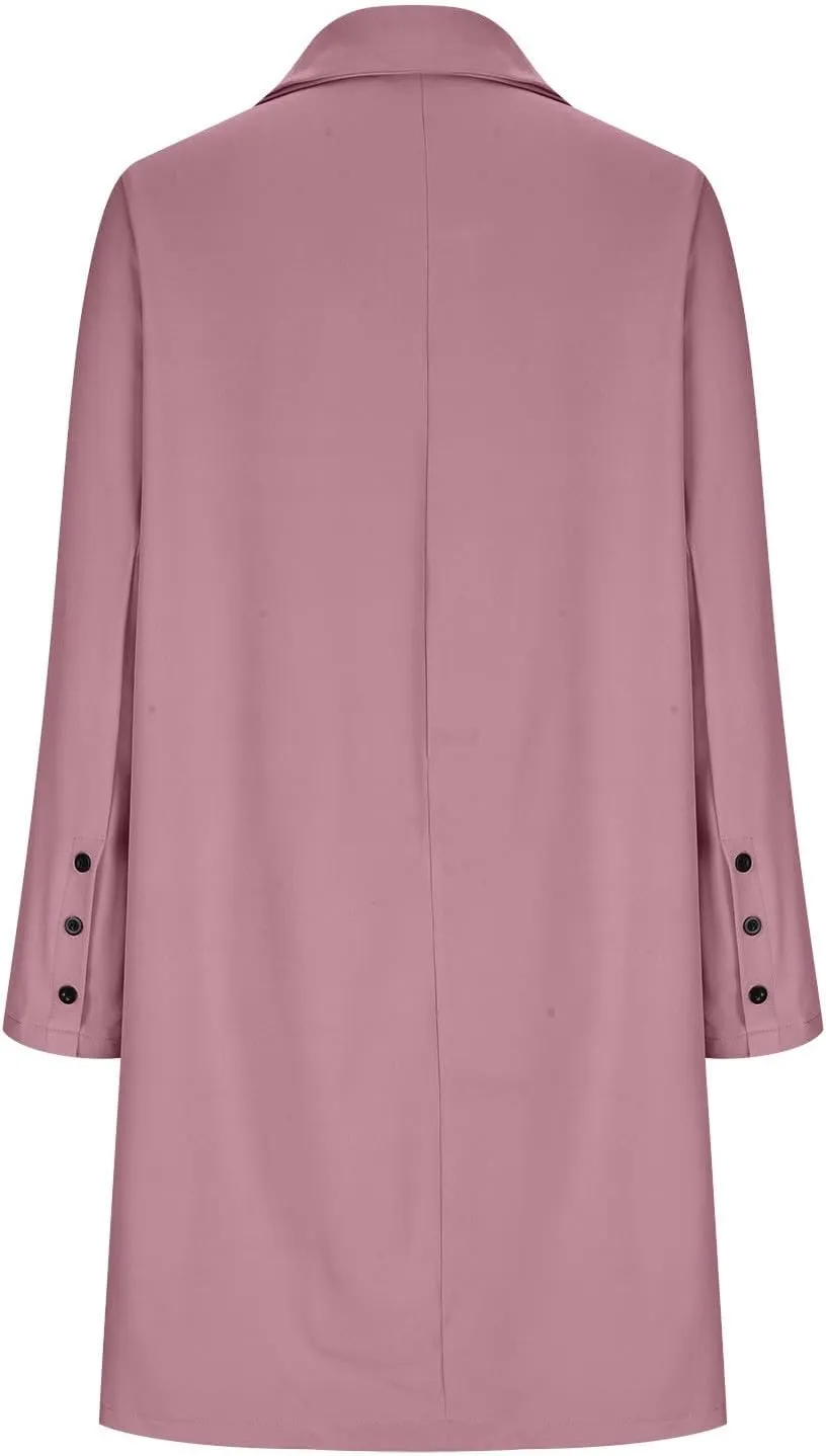 Hvyesh Women's Wool Blend Jackets 2024 Winter Trendy Mid Long Warm Trench Pea Coats Dressy Casual Double Breasted Overcoat