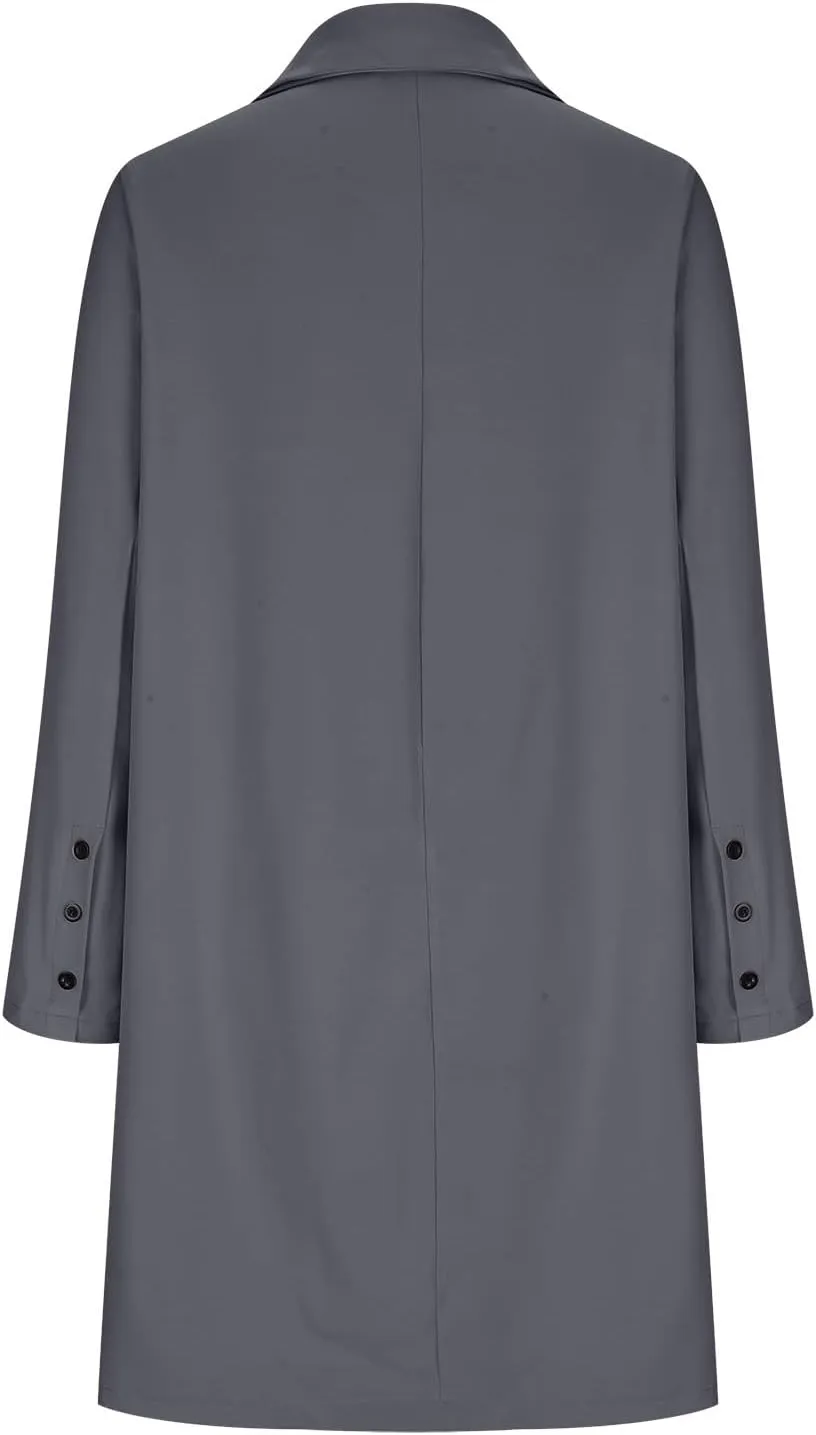 Hvyesh Women's Wool Blend Jackets 2024 Winter Trendy Mid Long Warm Trench Pea Coats Dressy Casual Double Breasted Overcoat