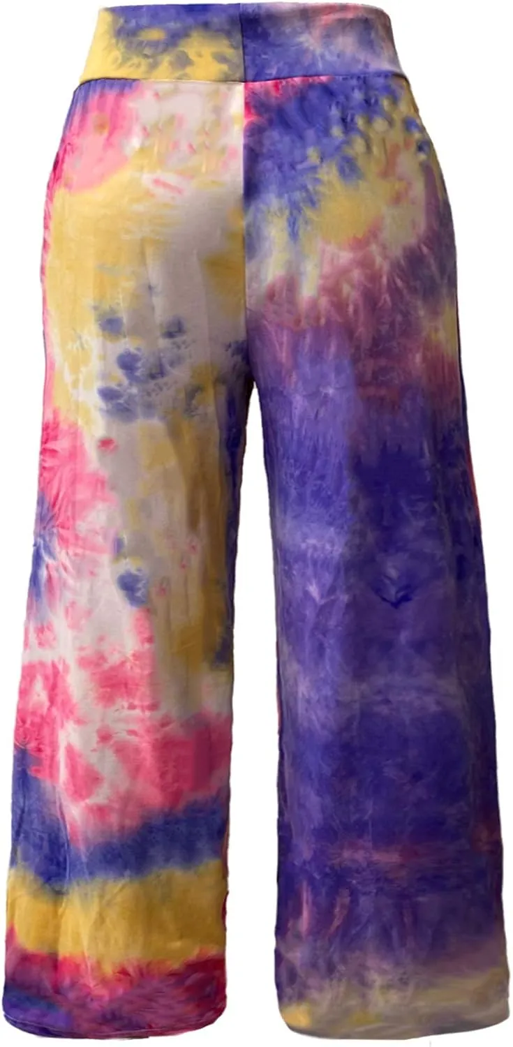 iniber Women's Comfy Pajama Pants Casual Lounge Pant Wide Leg Palazzo Stretch Drawstring Bottoms
