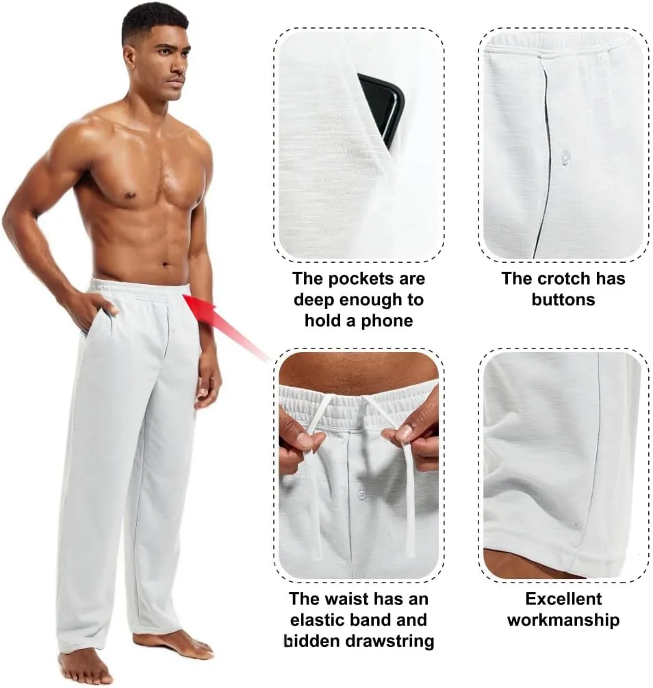 Inner Wish Men's Pajama Pant, Soft Mens Lounge Pants Sleep Bottoms with Pockets Drawstring