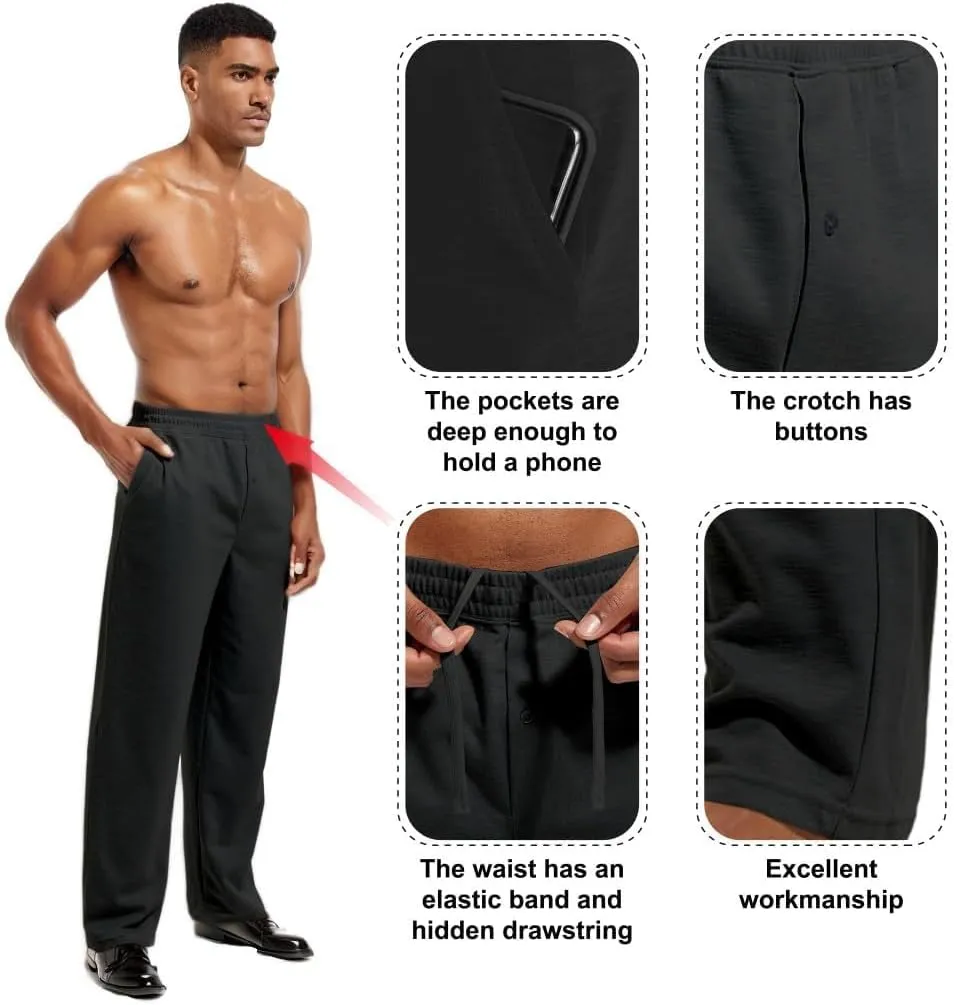 Inner Wish Men's Pajama Pant, Soft Mens Lounge Pants Sleep Bottoms with Pockets Drawstring