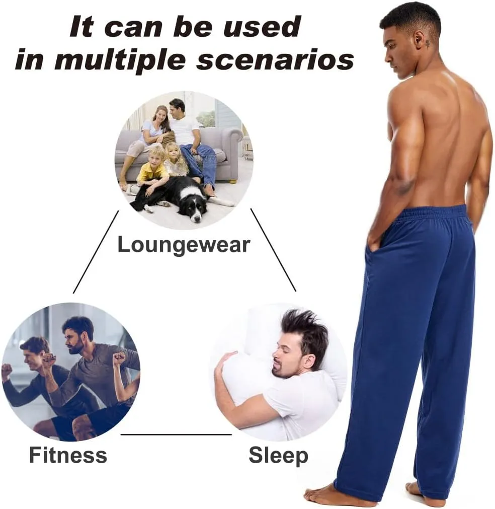 Inner Wish Men's Pajama Pant, Soft Mens Lounge Pants Sleep Bottoms with Pockets Drawstring