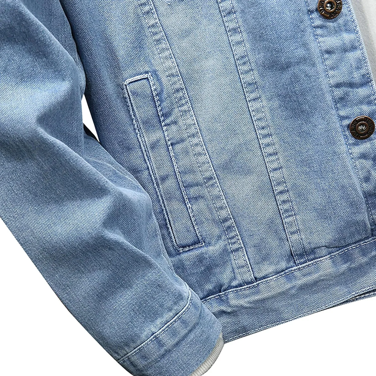 Jean Jackets for Men, Classic Trucker Slim Fit Casual Distressed Destroyed Denim Jackets, Motorcycle Denim Jackets