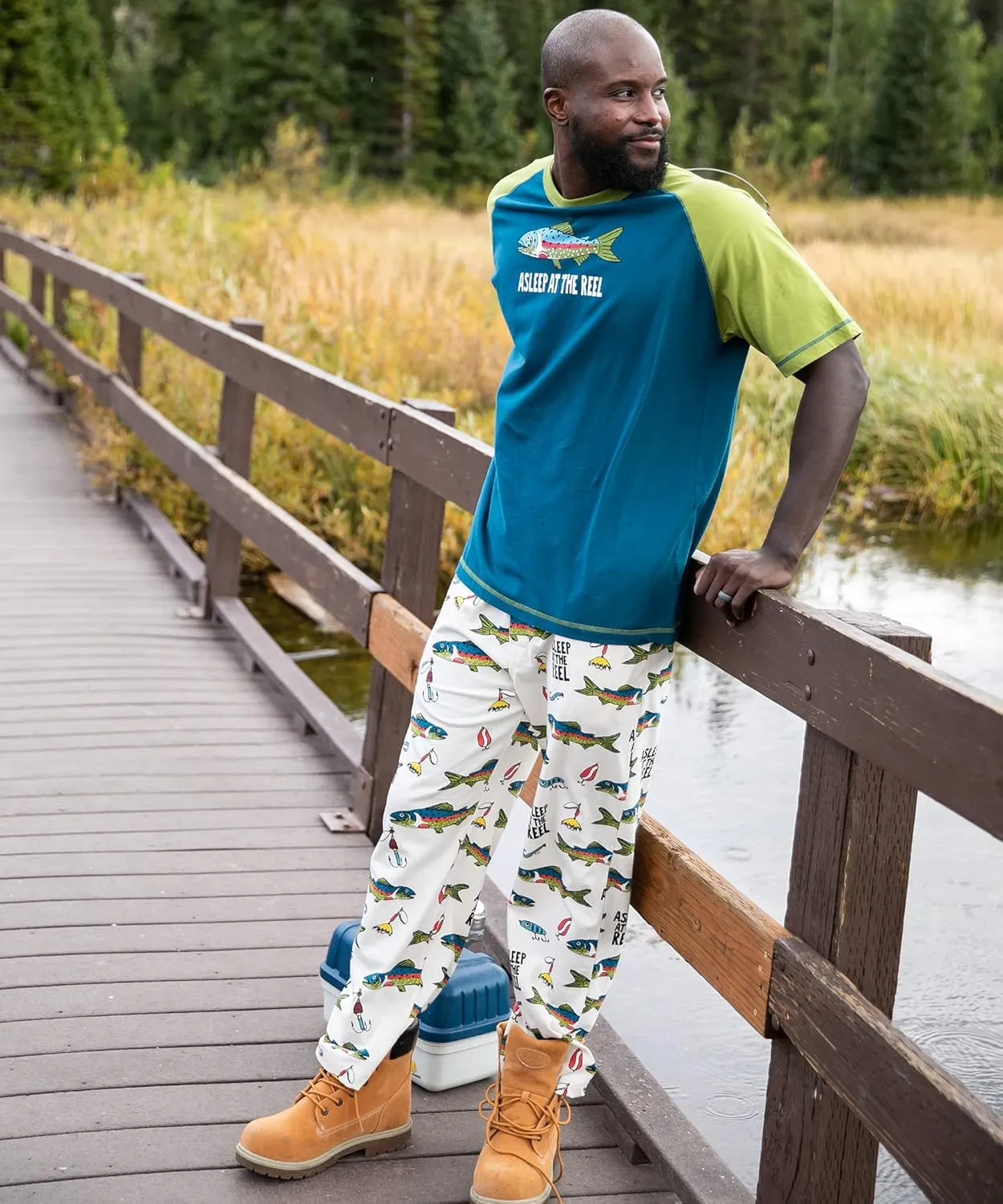 Lazy One Funny Ocean Pajama Pants For Men, Men's Separate Bottoms, Lounge Pants, Fishing PJs