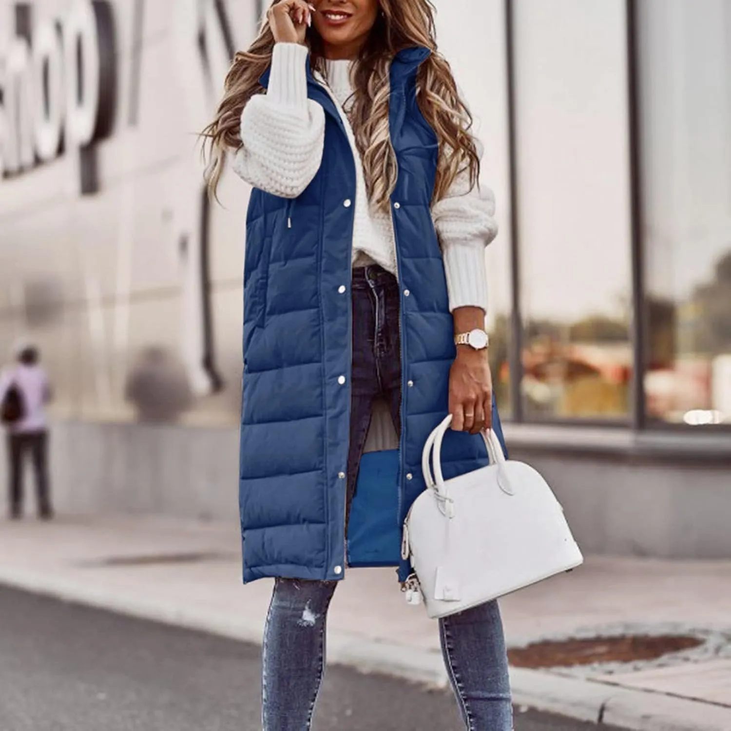 LCMTWX Black Vest Women Puffer Vest With Hood Sleeveless Warm Down Coat With Pockets Quilted Vest Down Plus Size Winter