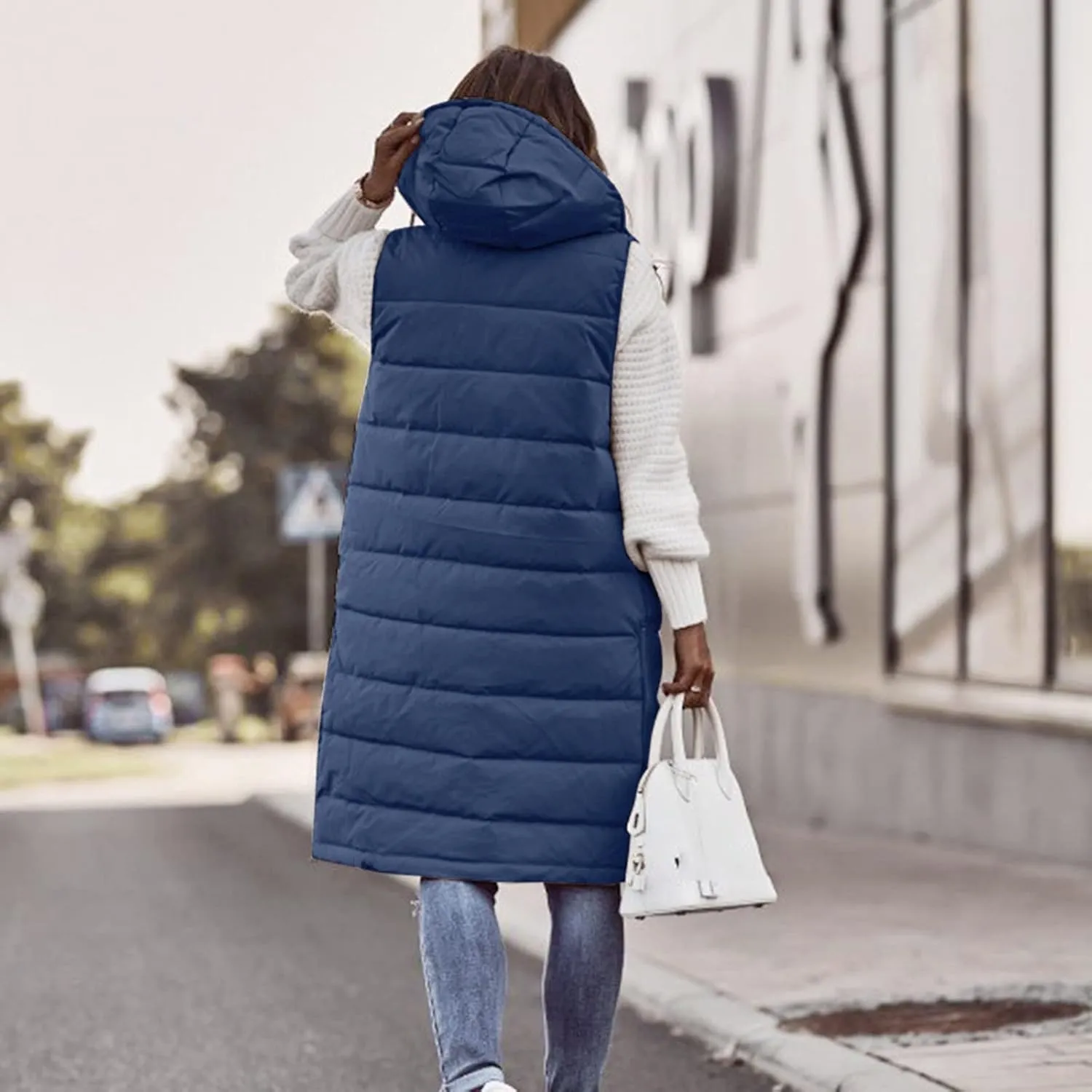 LCMTWX Black Vest Women Puffer Vest With Hood Sleeveless Warm Down Coat With Pockets Quilted Vest Down Plus Size Winter