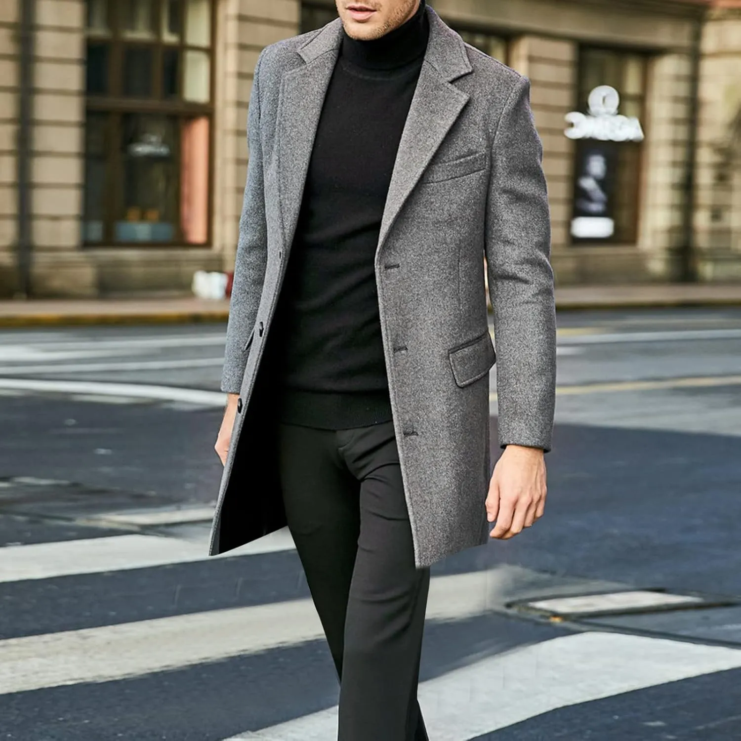 LCMTWX Men's Winter Thickened Warm Coats Stand Collar Knitted Splice Sweater Coat Casual Cardigan Stylish Mens Winter