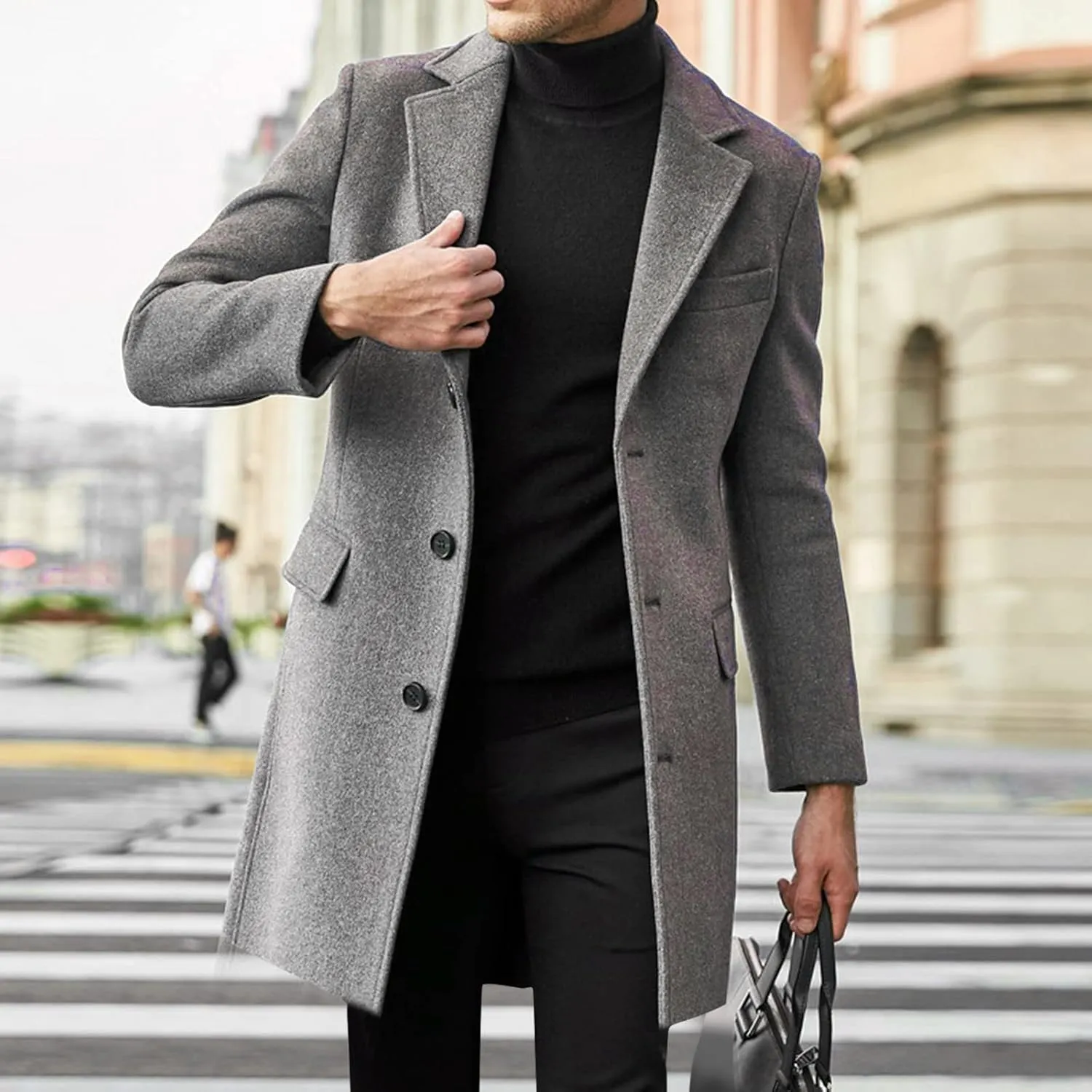 LCMTWX Men's Winter Thickened Warm Coats Stand Collar Knitted Splice Sweater Coat Casual Cardigan Stylish Mens Winter