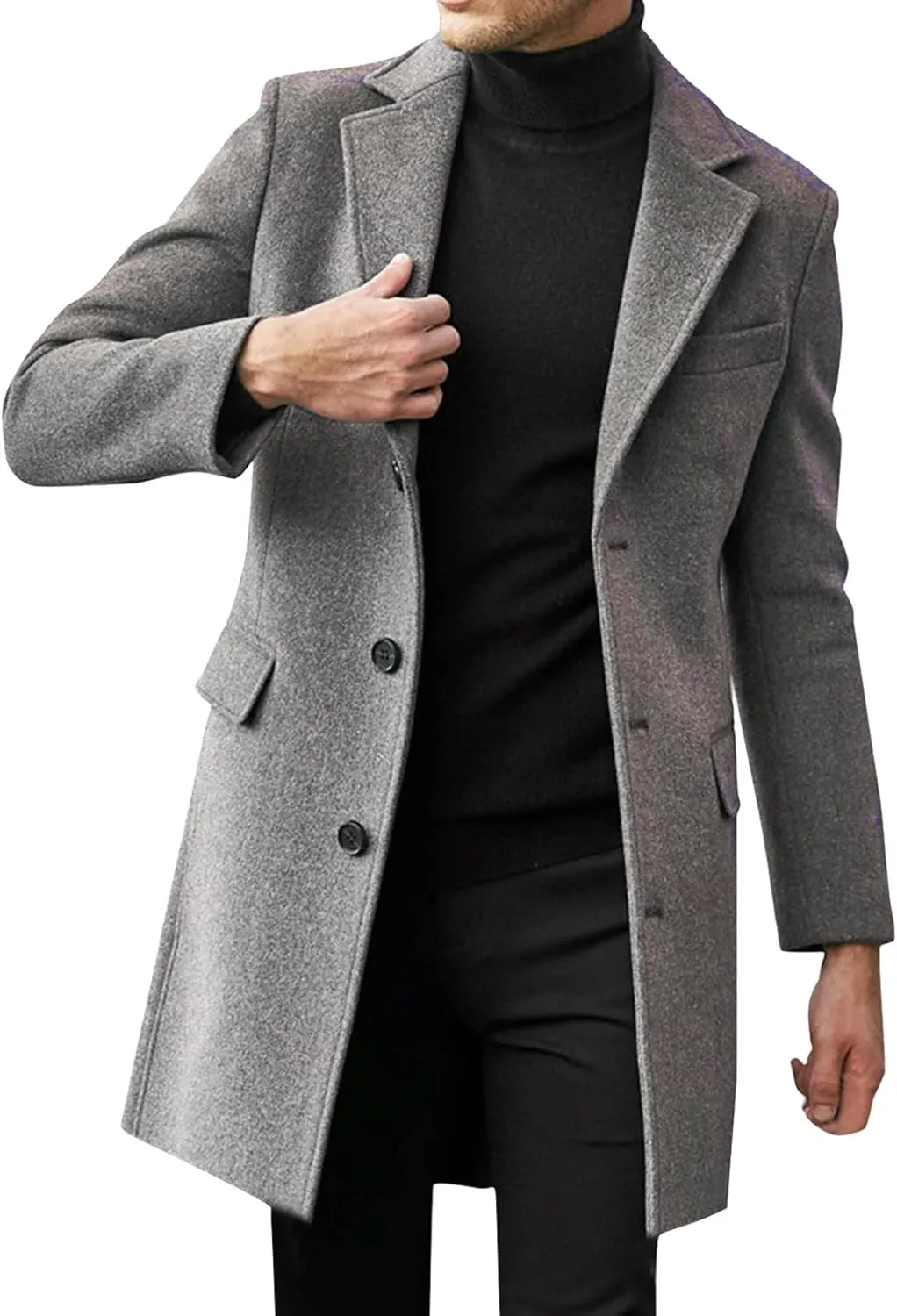 LCMTWX Men's Winter Thickened Warm Coats Stand Collar Knitted Splice Sweater Coat Casual Cardigan Stylish Mens Winter