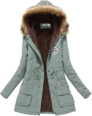 LCMTWX Winter Coats for Women Hooded Warm Winter Coats Outwear Winter Women's Coat Color Block Patchwork Cardigan Coats