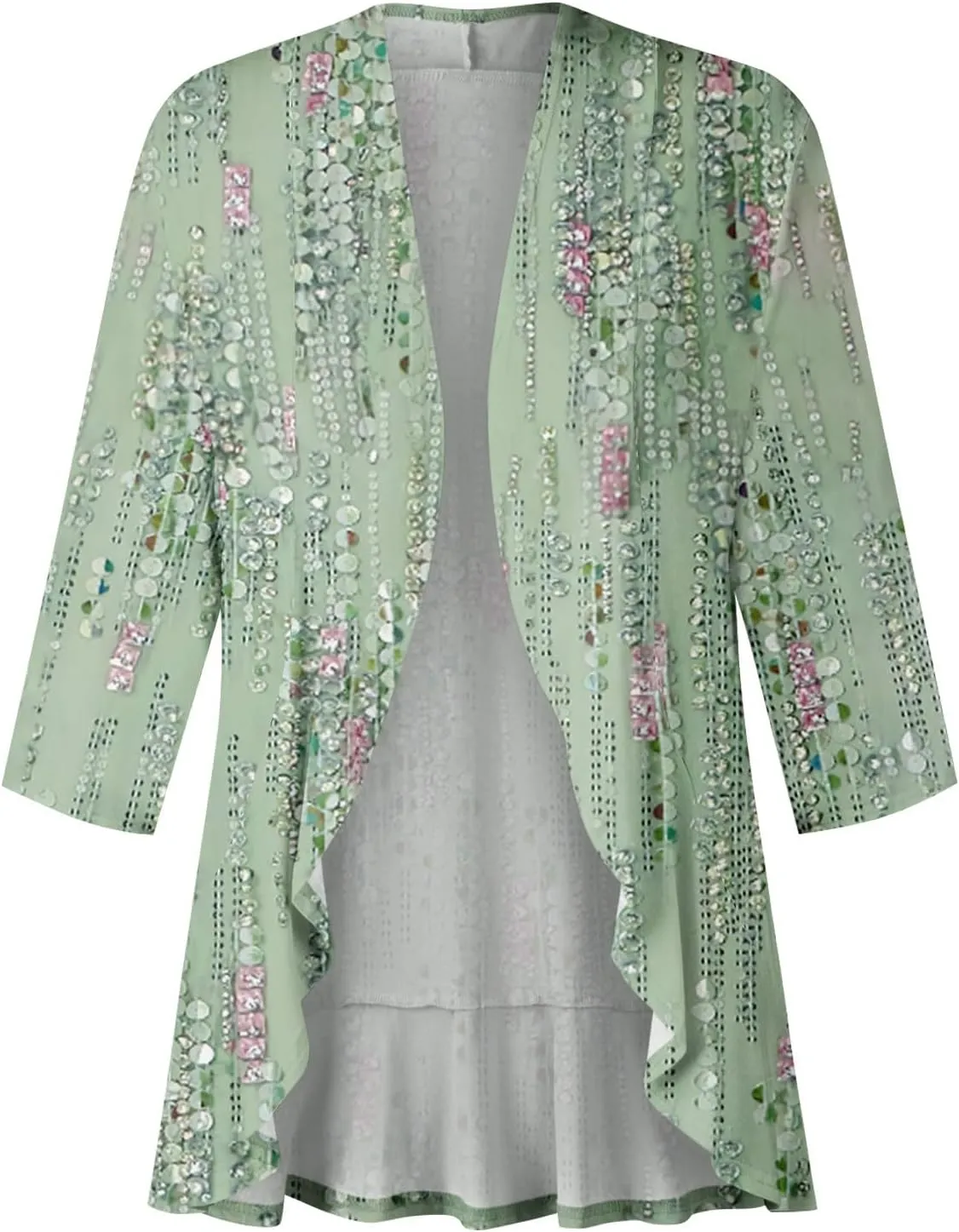 Lightweight Flutter Cardigan for Women Casual 3/4 Sleeve Cardigans for Women Long Fall Cardigan Sweaters for Women