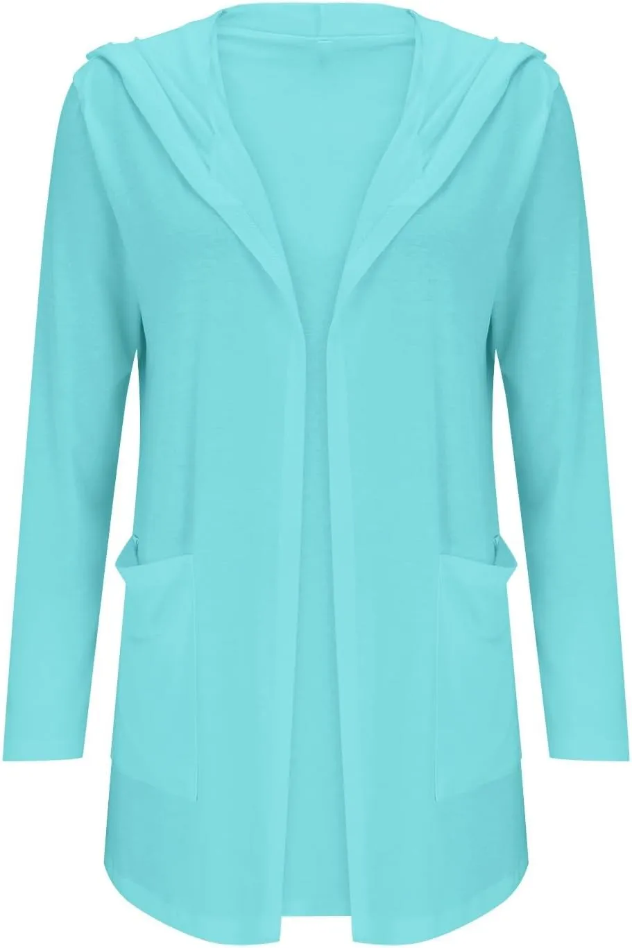 Long Cardigans for Women Trendy 2024 Summer Lightweight Casual Comfy Open Front Hooded Cardigan Sweater with Pocket