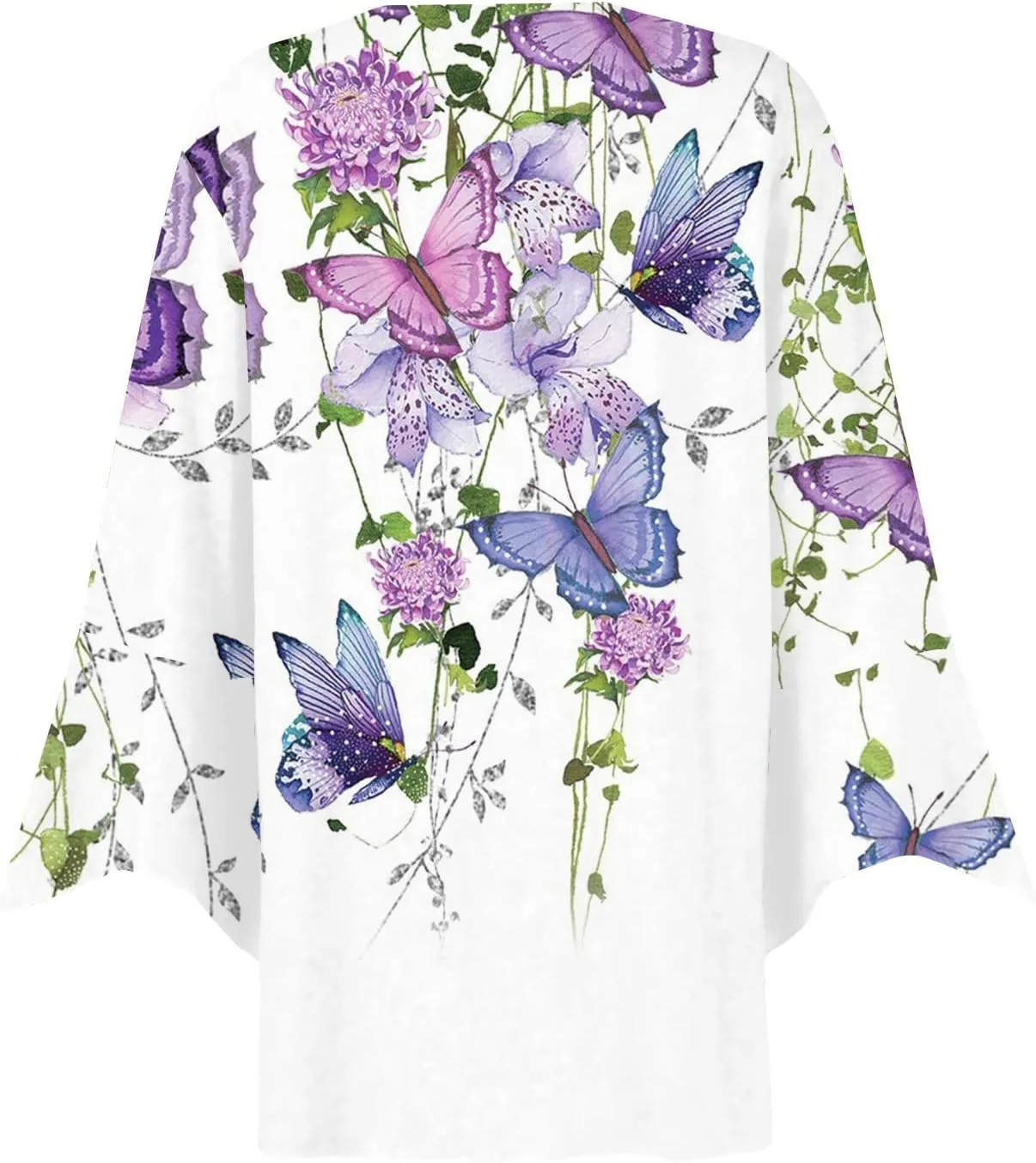 Long Cardigans for Women Trendy Floral Printed Button Down Open Front Cardigan 3/4 Sleeve Lightweight Cardigans