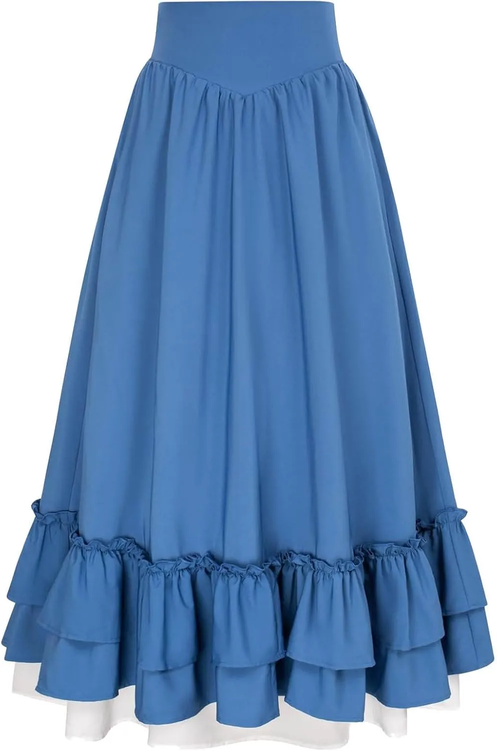 Maxi Gothic Skirts for Women Double Layered Long Skirt Tiered Pirate Skirts Renaissance Victorian Skirts Goth Skirt