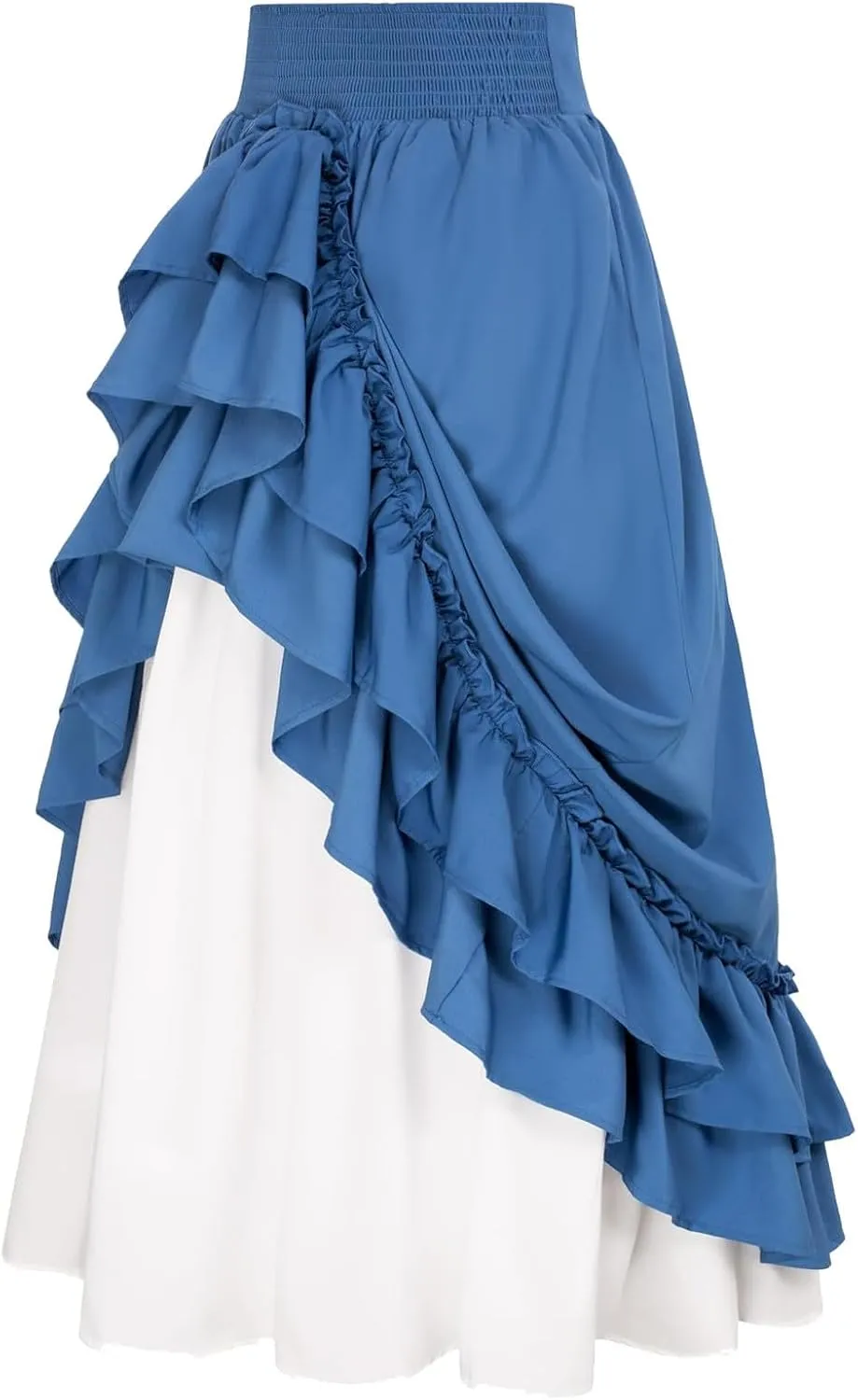 Maxi Gothic Skirts for Women Double Layered Long Skirt Tiered Pirate Skirts Renaissance Victorian Skirts Goth Skirt