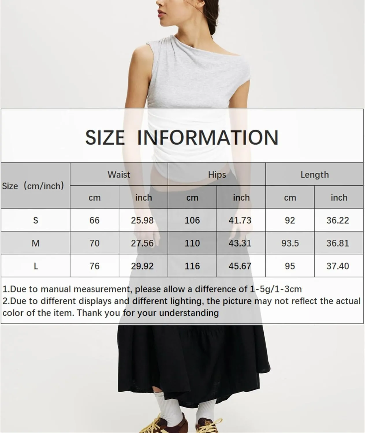Maxi Skirts for Women, Summer Casual Elastic High Waist Pleated A-Line Flowy Tiered Ruffle Long Skirt