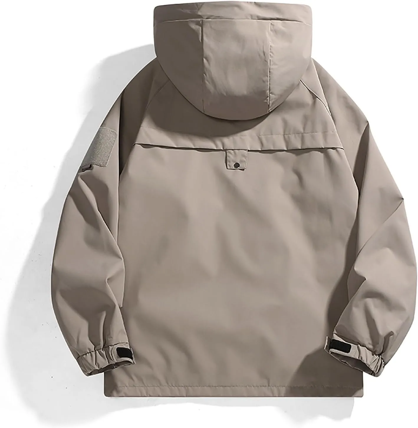 Men Rain Jackets Outdoor Waterproof Windbreaker Hiking Jackets Coats Trendy Soild Color Hooded Lounge Jackets Outerwear