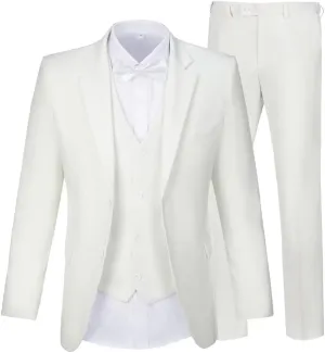 Men Suit Slim Fit 3 Piece Set Wedding Business Suits for Man Solid Formal Prom Tuxedo & Vest & Pants