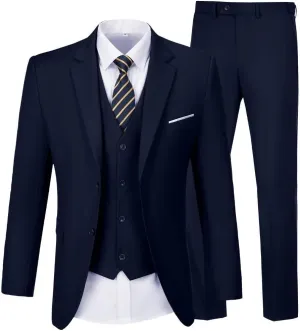 Men Suit Slim Fit 3 Piece Set Wedding Business Suits for Man Solid Formal Prom Tuxedo & Vest & Pants