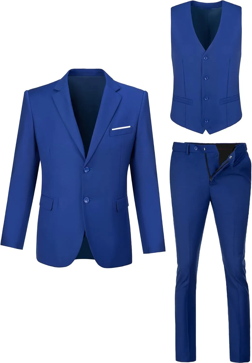 Men Suit Slim Fit 3 Piece Set Wedding Business Suits for Man Solid Formal Prom Tuxedo & Vest & Pants