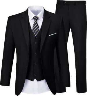 Men Suit Slim Fit 3 Piece Set Wedding Business Suits for Man Solid Formal Prom Tuxedo & Vest & Pants