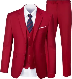 Men Suit Slim Fit 3 Piece Set Wedding Business Suits for Man Solid Formal Prom Tuxedo & Vest & Pants