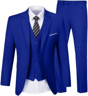 Men Suit Slim Fit 3 Piece Set Wedding Business Suits for Man Solid Formal Prom Tuxedo & Vest & Pants
