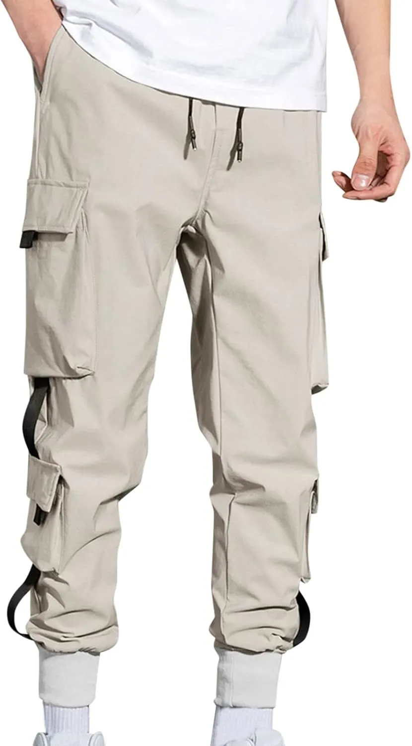 Mens Cargo Pants Lightweight Sweatpants for Men with Pockets Running Jogging Joggers Casual Tactical Track Pants Trousers
