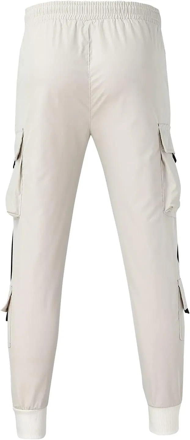 Mens Cargo Pants Lightweight Sweatpants for Men with Pockets Running Jogging Joggers Casual Tactical Track Pants Trousers