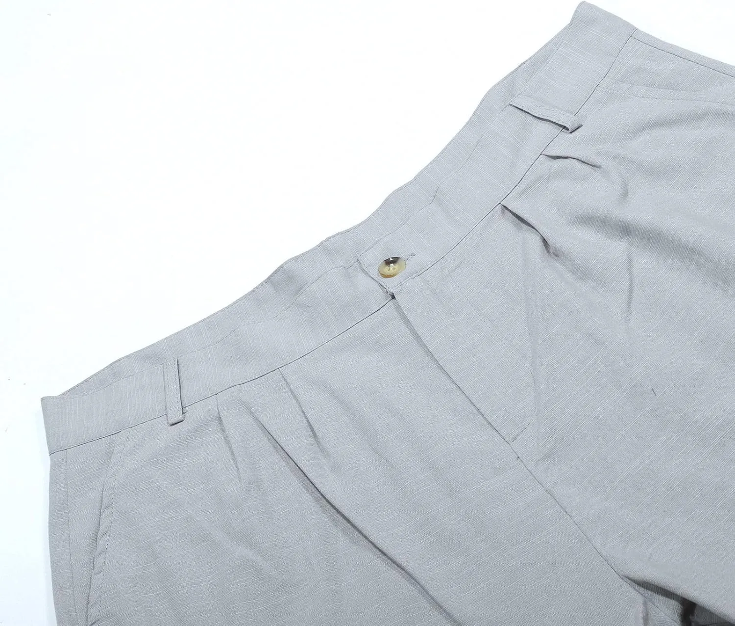 Mens Cotton Linen Dress Pants Zipper Loose Fit Straight Wide Leg Trouser Summer Lightweight Breathable Beach Pants