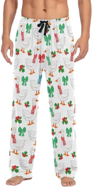 Men's Pajama Pants Soft Comfy Christmas Goose Sleep Lounge Pants Pjs Bottoms with Pockets