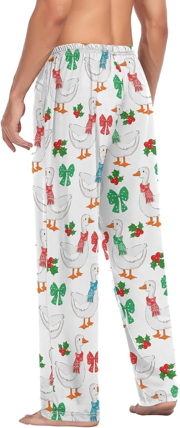 Men's Pajama Pants Soft Comfy Christmas Goose Sleep Lounge Pants Pjs Bottoms with Pockets