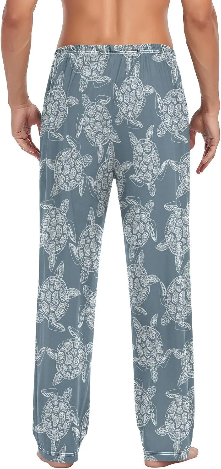 Men's Pajama Pants Super Soft Sea Turtles Sleep Lounge Pants Pjs Bottoms with Pockets