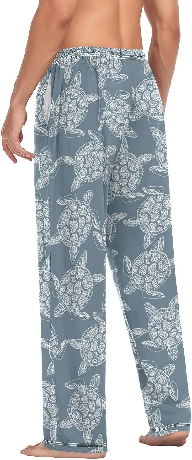Men's Pajama Pants Super Soft Sea Turtles Sleep Lounge Pants Pjs Bottoms with Pockets