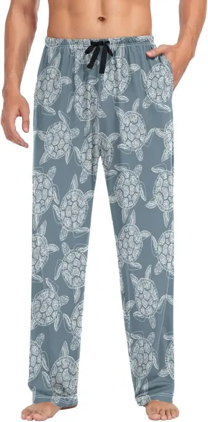 Men's Pajama Pants Super Soft Sea Turtles Sleep Lounge Pants Pjs Bottoms with Pockets