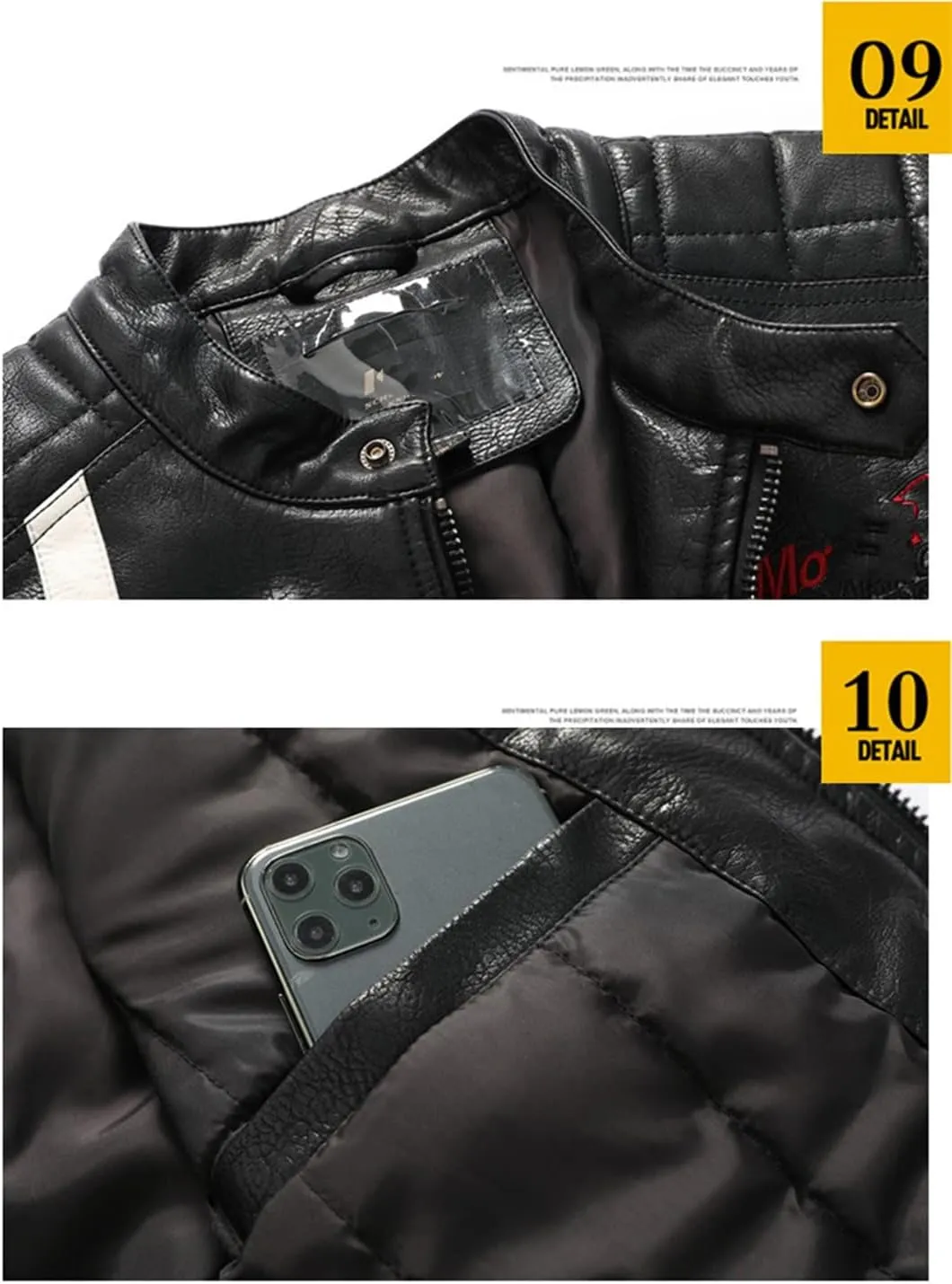 Men's PU Jackets Vintage Moto Leather Jackets Biker Faux Leather Zipper Coats