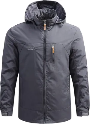 Mens Rain Jackets Waterproof with Hood Lightweight Mens Windbreaker Jackets Raincoat with Hood Fall Jackets