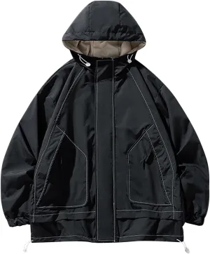 Mens Rain Jackets Waterproof with Hood Mens Windbreaker Jackets Lightweight Softshell Outdoor Jacket Fall Jackets