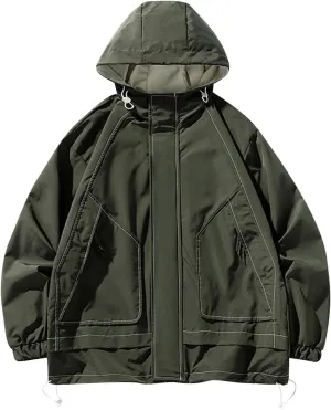 Mens Rain Jackets Waterproof with Hood Mens Windbreaker Jackets Lightweight Softshell Outdoor Jacket Fall Jackets