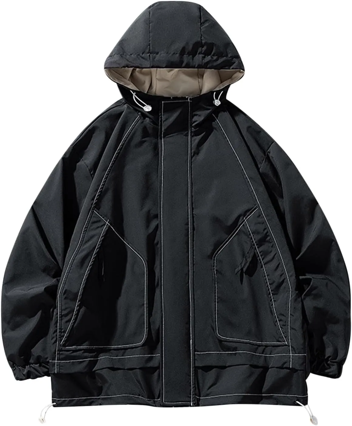 Mens Rain Jackets Waterproof with Hood Mens Windbreaker Jackets Lightweight Softshell Outdoor Jacket Fall Jackets