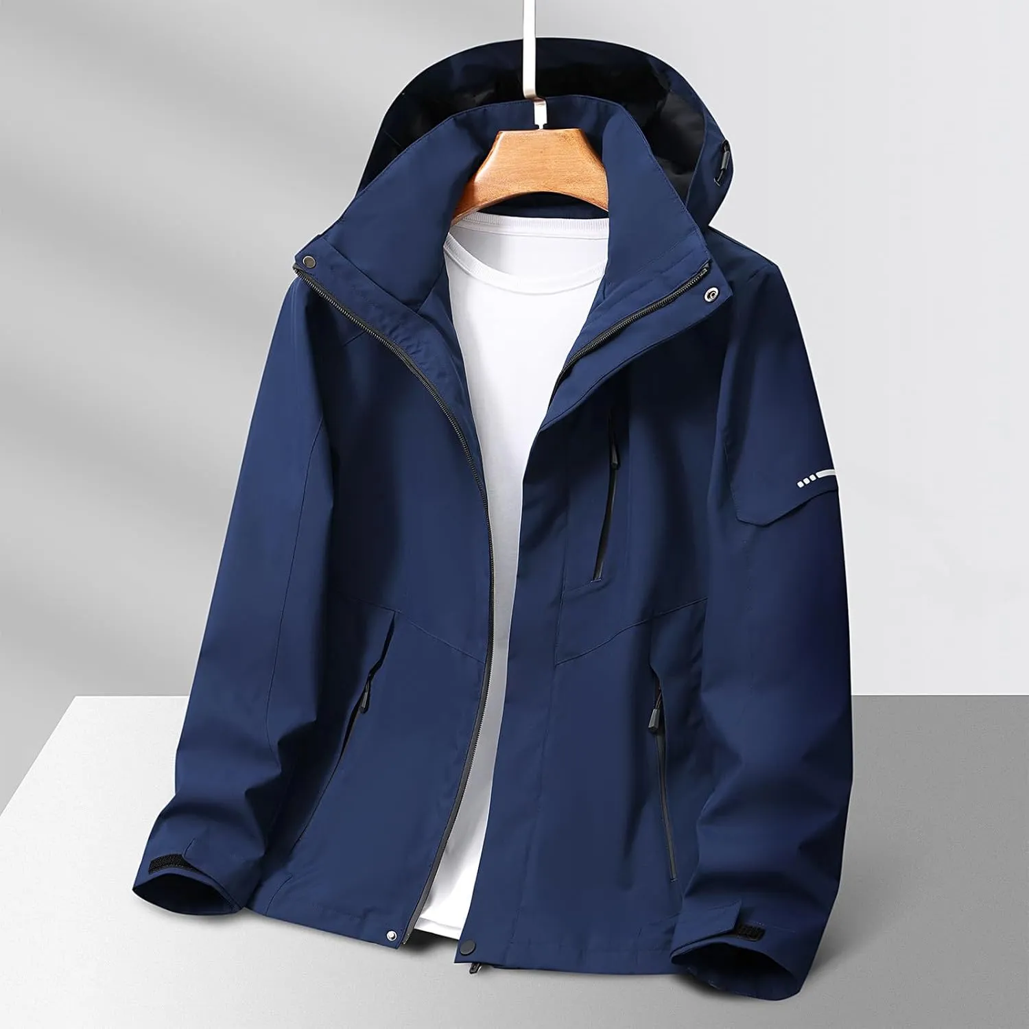 Mens Rain Jackets Waterproof with Hood Mens Windbreaker Jackets Performance Lightweight Winter Coats Fall Jackets
