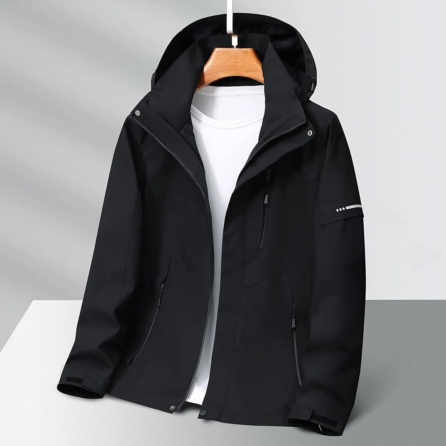 Mens Rain Jackets Waterproof with Hood Mens Windbreaker Jackets Performance Lightweight Winter Coats Fall Jackets