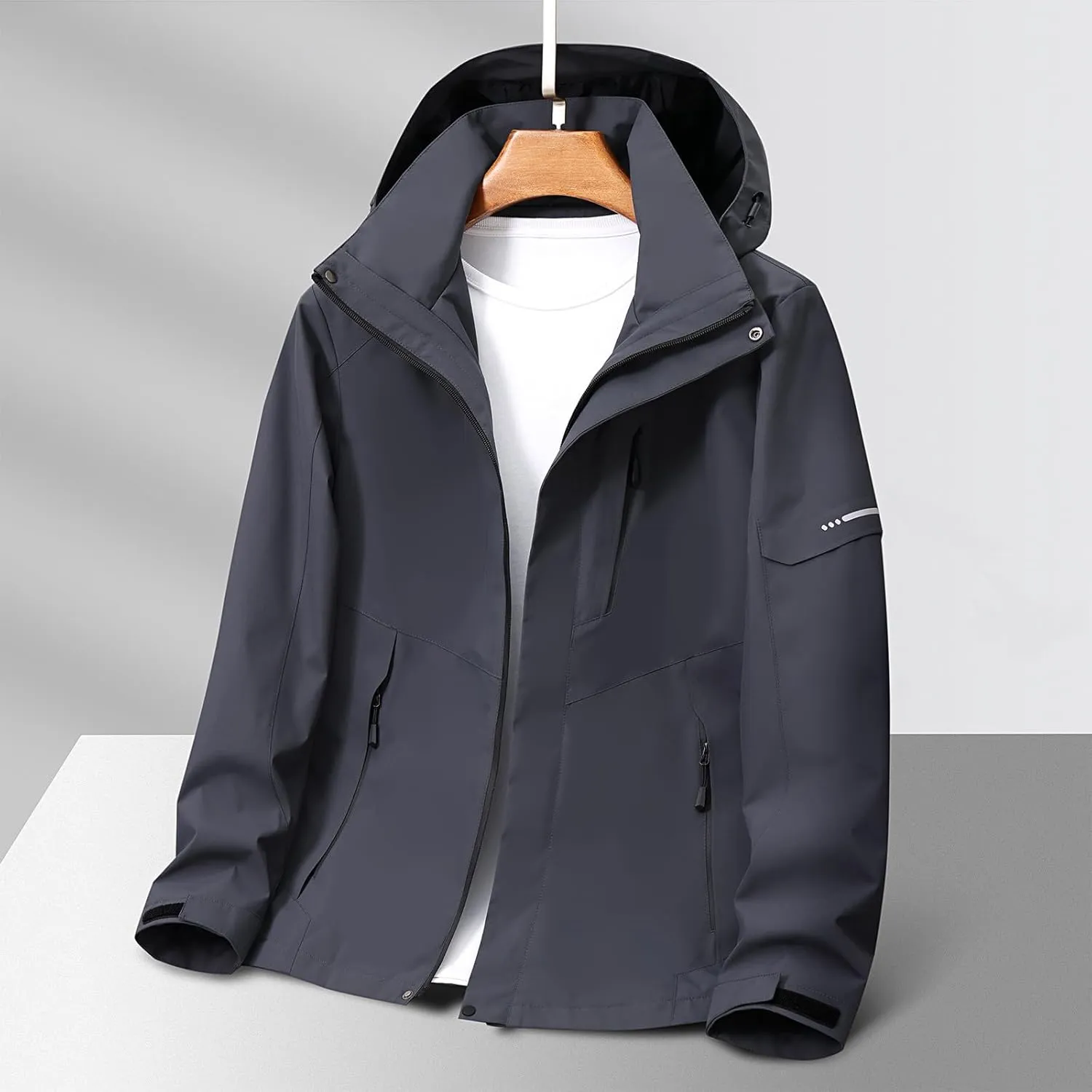 Mens Rain Jackets Waterproof with Hood Mens Windbreaker Jackets Performance Lightweight Winter Coats Fall Jackets