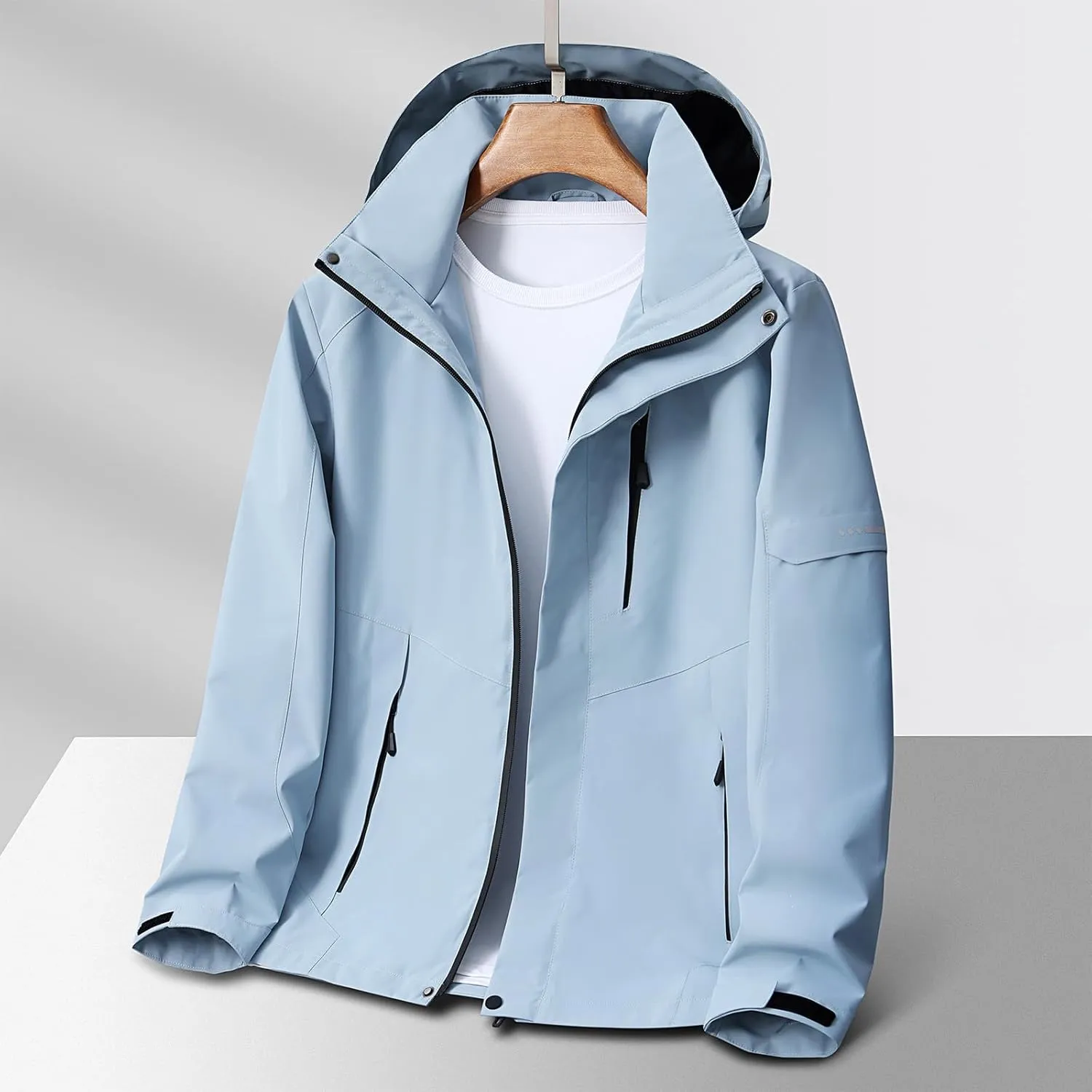 Mens Rain Jackets Waterproof with Hood Mens Windbreaker Jackets Performance Lightweight Winter Coats Fall Jackets