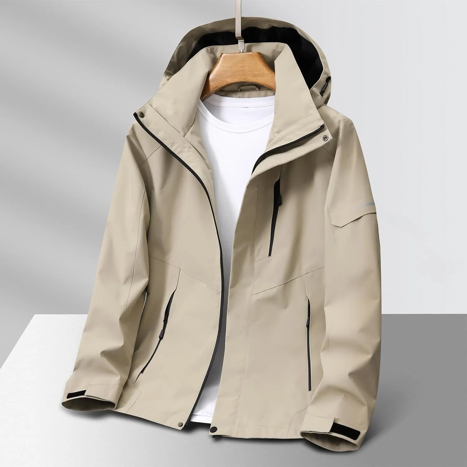 Mens Rain Jackets Waterproof with Hood Mens Windbreaker Jackets Performance Lightweight Winter Coats Fall Jackets