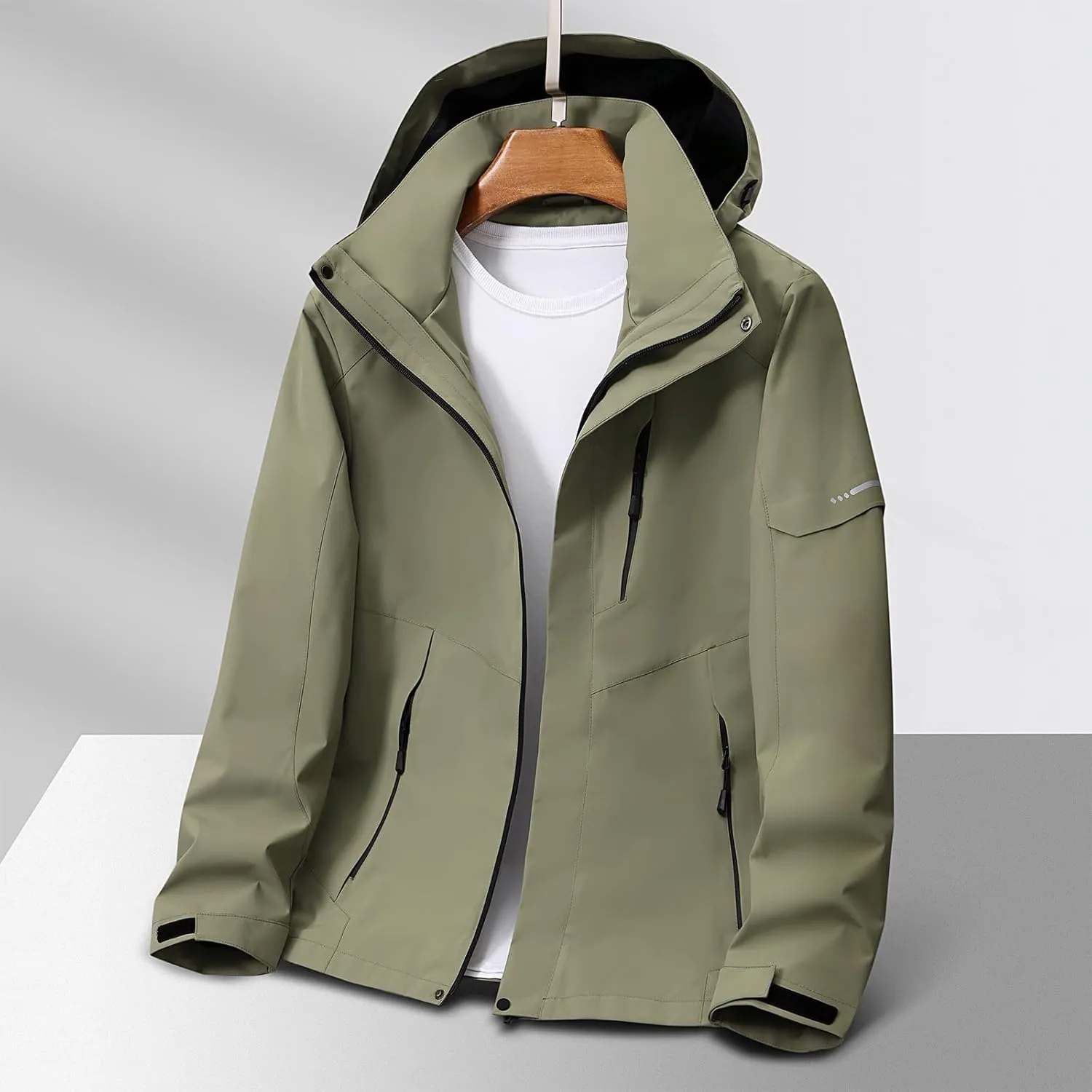 Mens Rain Jackets Waterproof with Hood Mens Windbreaker Jackets Performance Lightweight Winter Coats Fall Jackets